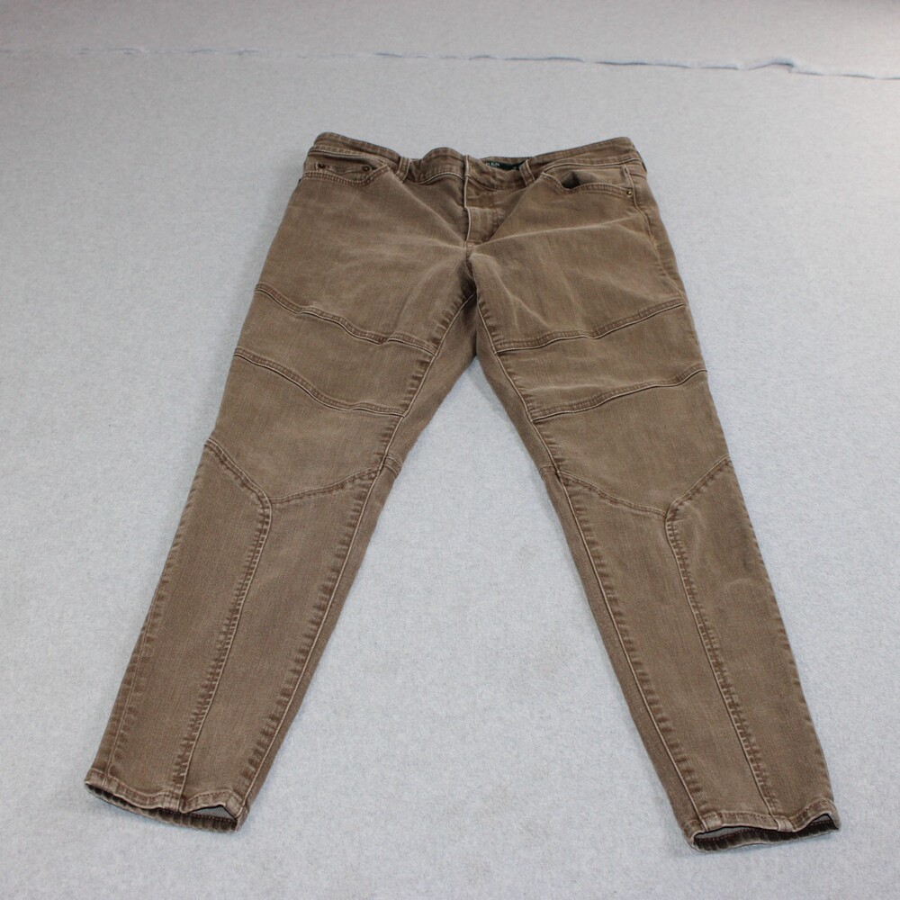 Lauren Ralph Jeans Women 10 Brown Skinny Stretch Denim Comfortable Pants 90s Y2K